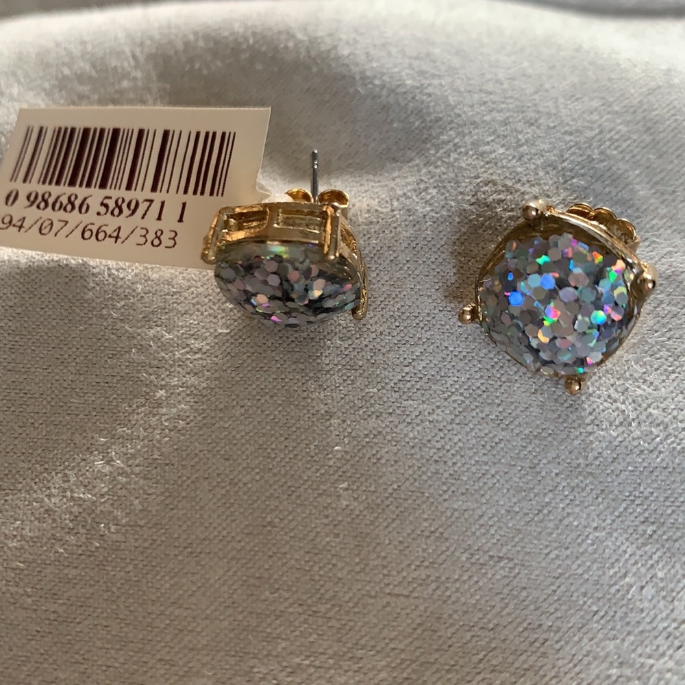Aqua Square Stud Earrings